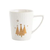 Kubki - Kubek reliefowany złote choinki 380 ml - miniaturka - grafika 1