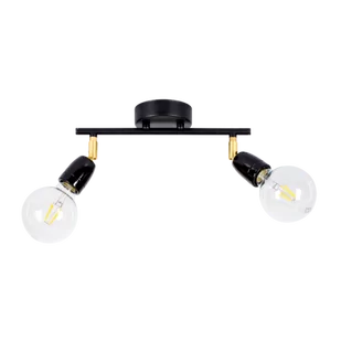 Britop Porcia lampa sufitowa (spot) 2-punktowa czarna/złota 8127204 8127204 - Lampy sufitowe - miniaturka - grafika 1