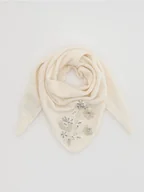 Czapki damskie - Reserved - Szal z wełną - złamana biel - miniaturka - grafika 1