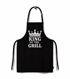 Fartuch kuchenny KING OF THE GRILL 65x77 cm Czarny - Fartuchy i rękawice kuchenne - miniaturka - grafika 1