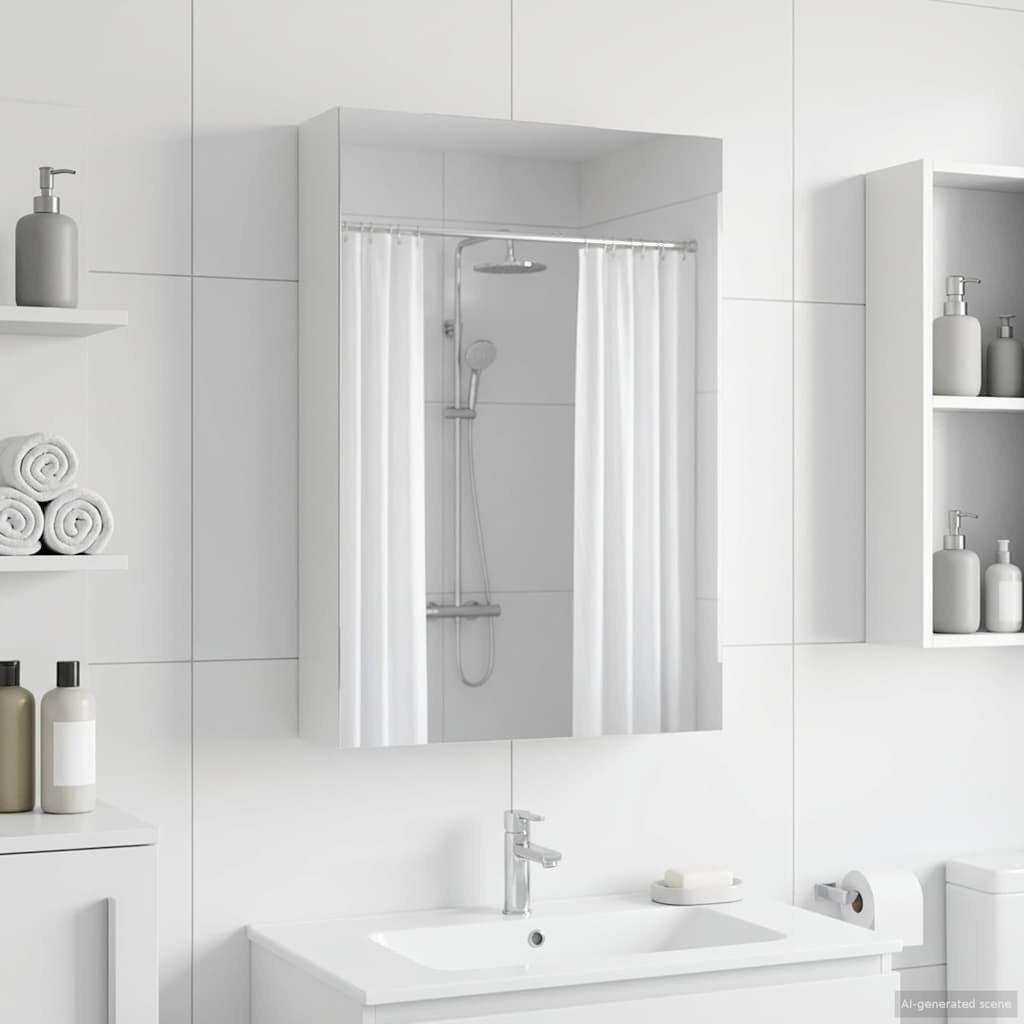 vidaXL vidaXL Szafka z lustrem do łazienki z półką Biały 40 x 10,5 x 60,5 cm