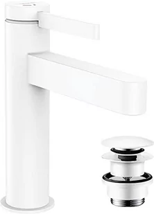 Hansgrohe 76024700 Finoris Jednouchwytowa bateria umywalkowa 110 CoolStart z kompletem odp$183ywowym Push-Open bia$184y matowy - Baterie umywalkowe - miniaturka - grafika 1