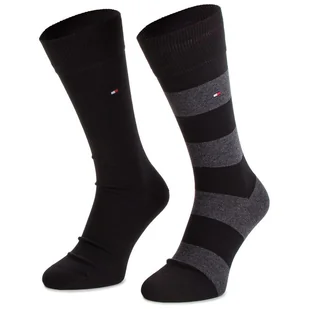 Zestaw 2 par wysokich skarpet unisex Tommy Hilfiger 342021001 Czarny - Skarpetki męskie - miniaturka - grafika 1