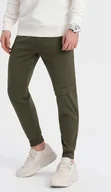 Spodnie sportowe męskie - Ombre Clothing Męskie spodnie dresowe Boromooru oliwkowy M - miniaturka - grafika 1