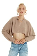 Bluzy damskie - Trendyol Bluza damska, beżowa, krople, M - miniaturka - grafika 1