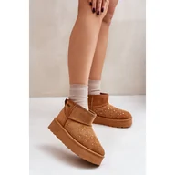 Botki damskie - Śniegowce Model Big Star Camel brązowe - miniaturka - grafika 1