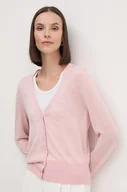 Swetry damskie - Tommy Hilfiger kardigan wełniany kolor różowy lekki WW0WW42140 - miniaturka - grafika 1