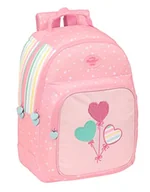 Plecaki - Blackfit8 - Podwójny plecak adaptacyjny wózek, tkanina do recyklingu, idealny dla dzieci w różnym wieku, wygodny i wszechstronny, jakość i wytrzymałość, 32x15x42 cm, różowy, Różowy, Estándar, Casual - miniaturka - grafika 1