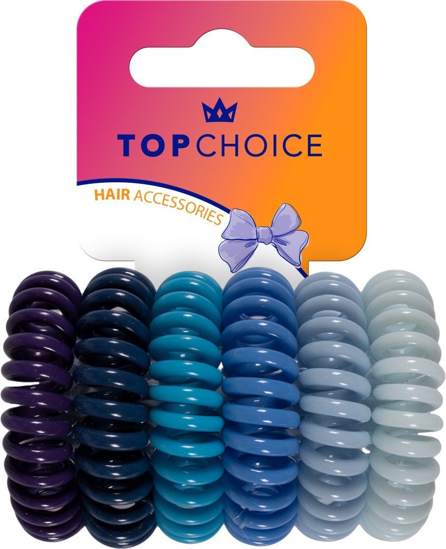 Top Choice Gumki Do Włosów - Mix Kolorów (20087) 1 Op. - 6 Szt.
