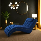 Szezlongi - Szezlong leżanka boss chesterfield granatowa - miniaturka - grafika 1