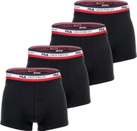 Majtki męskie - Bokserki męskie FILA, 4-pak - logo w pasie, bawełna stretch, jednokolorowe, czarne 2XL - miniaturka - grafika 1