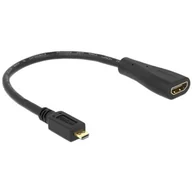 Kable komputerowe i do monitorów - Delock Kabel HDMI 65391 - 0.23 m, micro HDMI (D) - HDMI (A), męskie - żeńskie - miniaturka - grafika 1