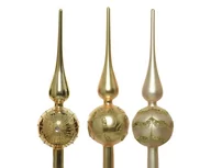 Bombki - Czubek choinkowy szklany złoty ozdobny brokat 31cm - miniaturka - grafika 1