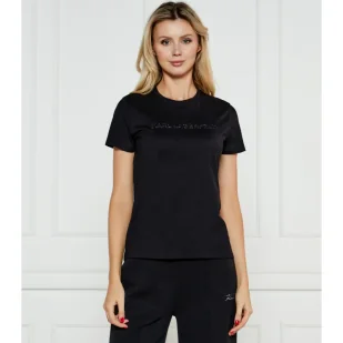 Karl Lagerfeld T-shirt COMMERCIAL LOGO Regular Fit - Koszulki i topy damskie - miniaturka - grafika 1
