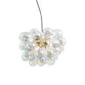 Lampy sufitowe - QAZQA Lampa wisząca Art Deco złota ze szkłem tęczowym 50 cm 8-punktowa - Uvas - miniaturka - grafika 1