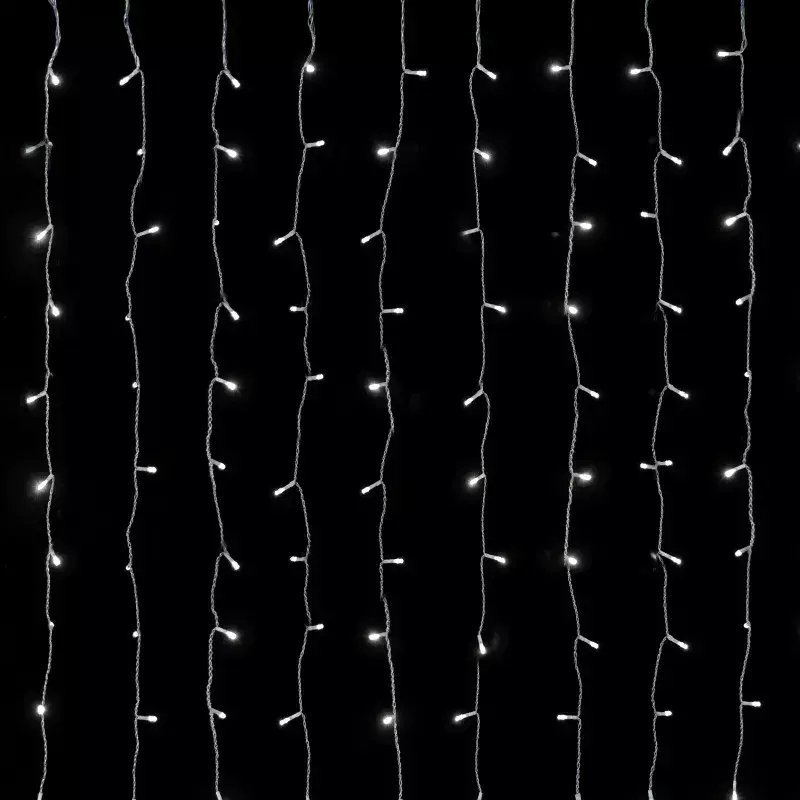 Aigostar Zewnętrzna Kurtyna świetlna 1.5x1.2m 192LED zimna lampek w 16 soplach