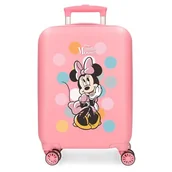 Walizki - Joumma Disney Minnie Coquette różowa walizka kabinowa 33 x 50 x 20 cm sztywne tworzywo ABS boczne zapięcie szyfrowe 28,4 l 2 kg 4 koła podwójny bagaż ręczny, Różowy kolor, walizka kabinowa - miniaturka - grafika 1