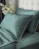 Pościel - Miętowa Pościel Z Makosatyny Z Ozdobną Lamówką 180x200 BIZA - miniaturka - grafika 1