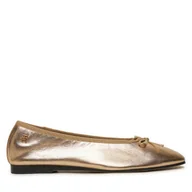 Baleriny - Baleriny Tommy Hilfiger Ballerina Soft Leather Metallic FW0FW08452 Złoty - miniaturka - grafika 1