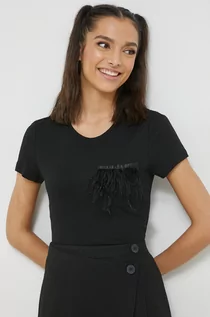 Koszulki sportowe damskie - Only t-shirt bawełniany kolor czarny - grafika 1
