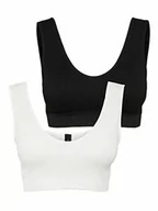 Koszulki i topy damskie - Vero Moda Accessories Top damski, Snow White/Pack:black/Snow White, M/L - miniaturka - grafika 1