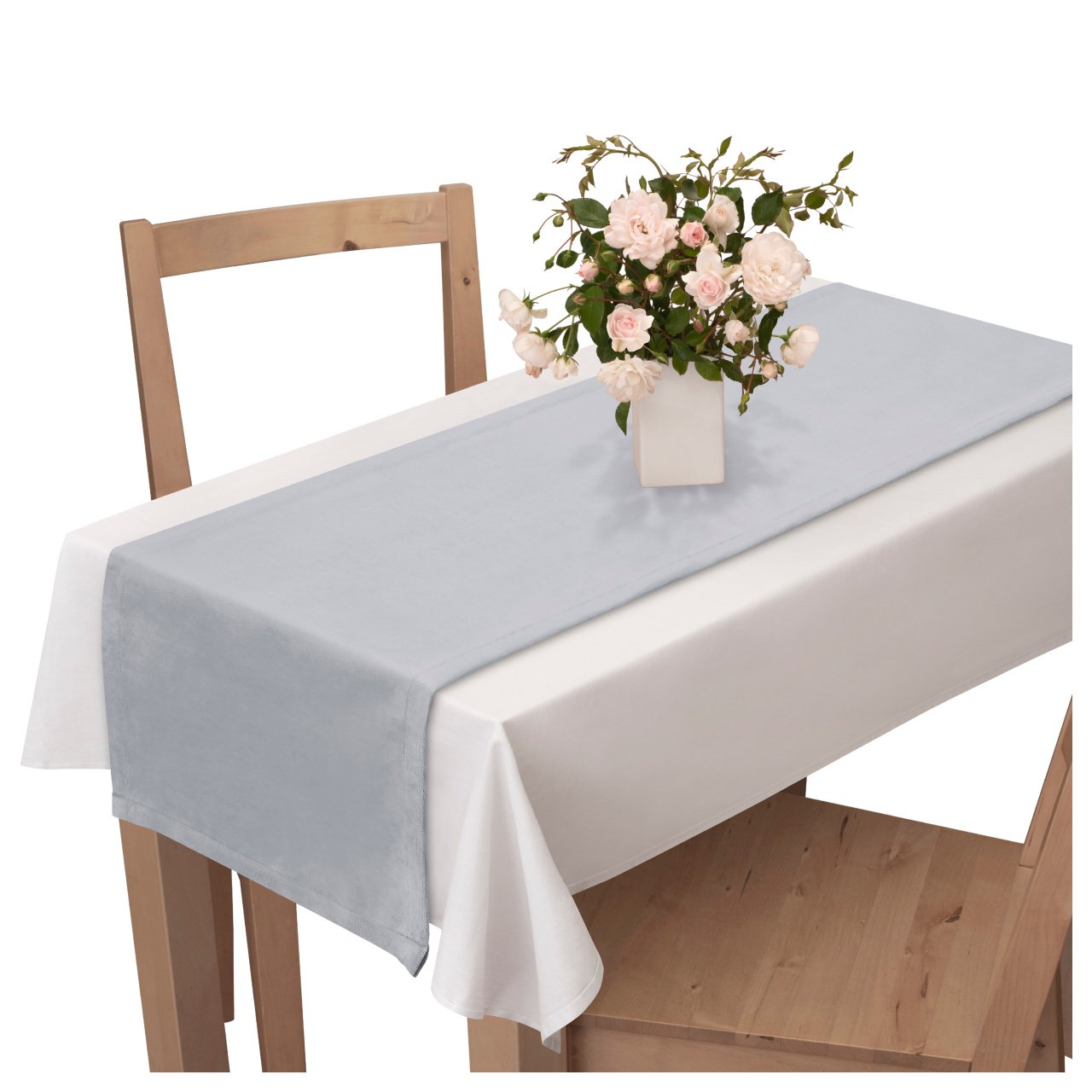 Voppi Bieżnik na stół z weluru 40x130 cm szary