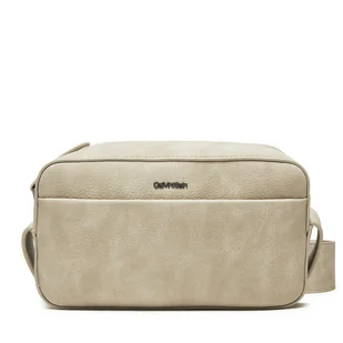 Saszetka Calvin Klein Ck Refined Camera Bag Nubuck K50K512748 Beżowy - Torby męskie - miniaturka - grafika 1