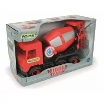 Wader Middle Truck Betoniarka czerwona w kartonie - Samochody i pojazdy dla dzieci - miniaturka - grafika 1