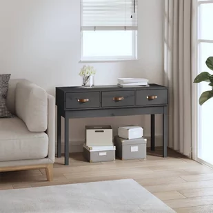 Stolik konsolowy, szary,114x40x75 cm, lite drewno sosnowe Lumarko! - Konsole i sekretarzyki Stolik konsolowy, szary,114x40x75 cm, lite drewno sosnowe Lumarko! - Konsole i sekretarzyki - miniaturka - grafika 1