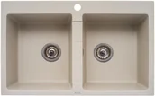 Zlewozmywaki - Pyramis Zlew SPARTA 78x50) 2B beż piaskowy 70053101) 70053101 - miniaturka - grafika 1