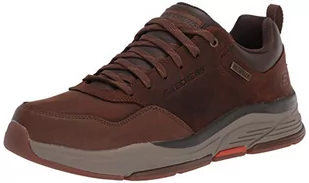 Skechers Bengao-Hombre, trampki męskie, Wodoodporna skóra ciemnobrązowa, 42 EU - Trampki męskie - miniaturka - grafika 1