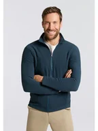 Odzież trekkingowa męska - Vaude Kurtka polarowa "Rarassa" w kolorze morskim - miniaturka - grafika 1