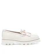 Półbuty damskie - Badura Loafersy NECTOR-06W1-016 Biały - miniaturka - grafika 1