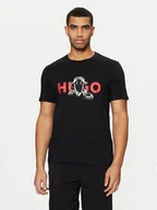 Koszulki męskie - HUGO T-Shirt Deyladec 50530607 Czarny Regular Fit - miniaturka - grafika 1