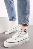 Trampki damskie - Białe Trampki za Kostkę na Platformie Zuiena - Renee - miniaturka - grafika 1