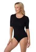 Komplety bielizny - Body damskie z krótkim rękawem VIDA czarne  S - miniaturka - grafika 1