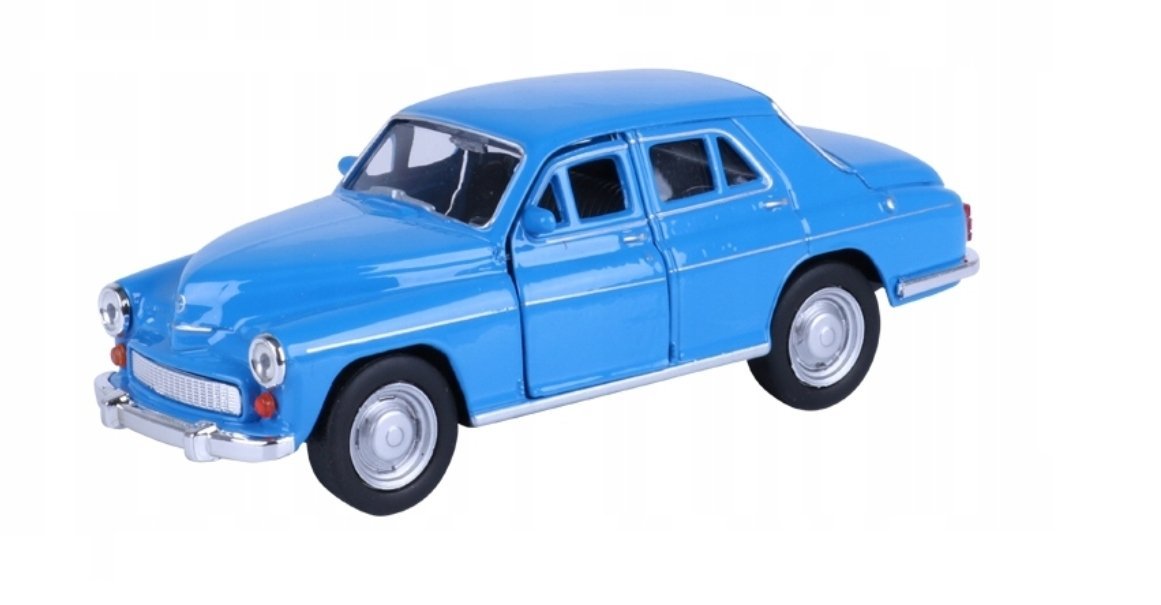 Model samochodu 1:34, PRL Warszawa 224 niebieski SAMOCHODZIK
