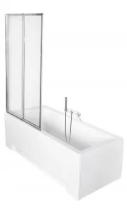 Besco AMBITION PREMIUM 2 AMBITION PREMIUM 2 PARAWAN NAWANNOWY 140X80,5 DWUSKRZYDŁOWY SZKŁO PRZEJRZYSTE PAP-2S - Parawany nawannowe - miniaturka - grafika 1