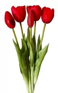 Sztuczne kwiaty - Tulipany silikonowe jak żywe czerwone bukiet 5 sztuk gumowe 43 cm - miniaturka - grafika 1