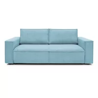 Sofy i kanapy - Jasnoniebieska sztruksowa sofa rozkładana Bobochic Paris Nihad, 245 cm - miniaturka - grafika 1