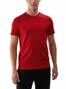 KOSZULKA 4F męska 4FWSS24TTSHM1154-61S t-shirt czerwony bawełna M - Koszulki męskie - miniaturka - grafika 1