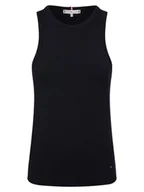 Bluzki damskie - Tommy Hilfiger Top damski Kobiety wiskoza niebieski jednolity, S - miniaturka - grafika 1