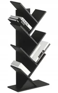 Regały - REGAŁ NA KSIĄŻKI DRZEWKO 8 PÓŁEK ORGANIZER STABILNY, wysokość:112cm CZARNY - miniaturka - grafika 1