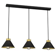 Lampy sufitowe - Luminex Demet 628 lampa wisząca zwis 3x60W E27 czarna/złota - miniaturka - grafika 1