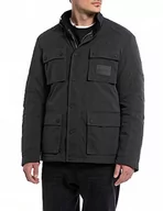 Kurtki męskie - Replay Męska kurtka motocyklowa regular fit, 228 PIRATE BLACK, XL - miniaturka - grafika 1