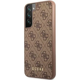 Guess GUHCS22SG4GFBR S22 S901 brązowy/brown hard case 4G Metal Gold Logo GUE001855 - Etui i futerały do telefonów - miniaturka - grafika 1