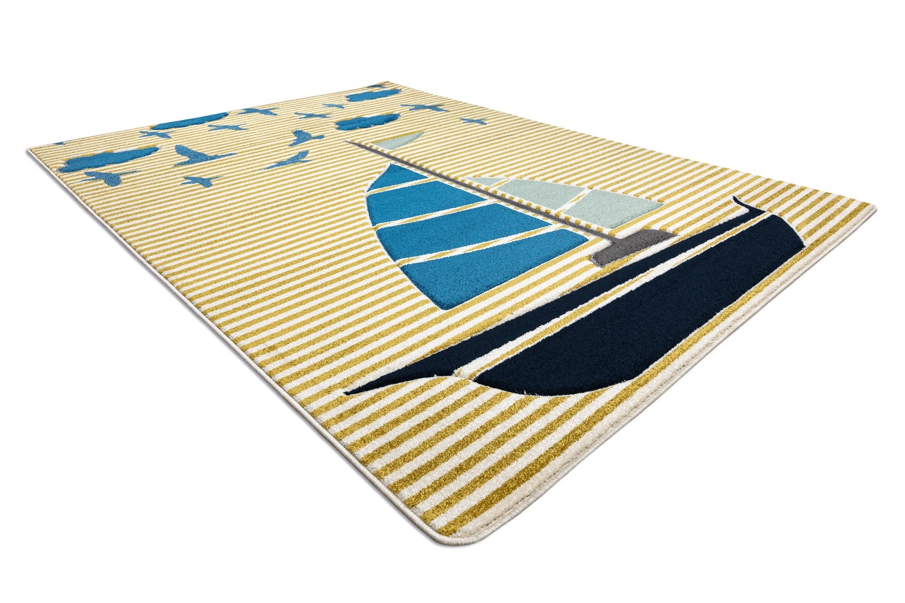 Dywan PETIT SAIL łódka, żaglówka złoty żółty 240x330 cm