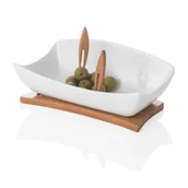 Miski i półmiski - Miska do serwowania na podkładce z 2 wykałaczkami Brandani Coupelle - miniaturka - grafika 1