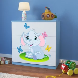 KocotKids Komoda do pokoju dziecięcego, babydreams, słonik, 81 cm, niebieska - Komody dla dzieci - miniaturka - grafika 1