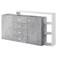 Komody - Komoda NOCTURNE kolor szary styl nowoczesny hakano - FURNITURE/SIDEBOARD/HEL/NOCTURNE/CONCRETEBR+WHITE - miniaturka - grafika 1